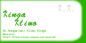 kinga klimo business card